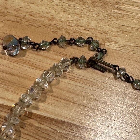 Iridescent Aurora Borealis AB Graduated Crystal Faceted 16" Necklace VTG Laguna - Picture 5 of 6